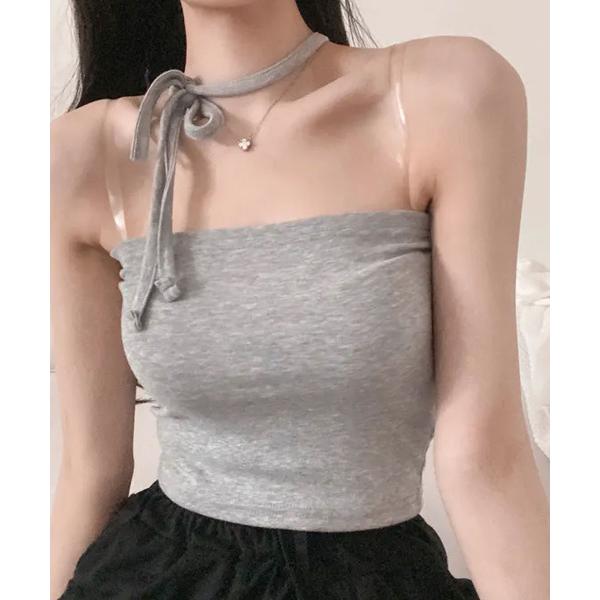 キャミソール 紐付き チューブトップ チョーカーキャミソール