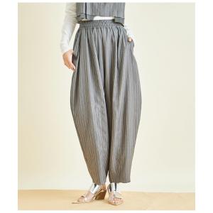 パンツ ヘリンボーン ストライプ カーブ パンツ レディース