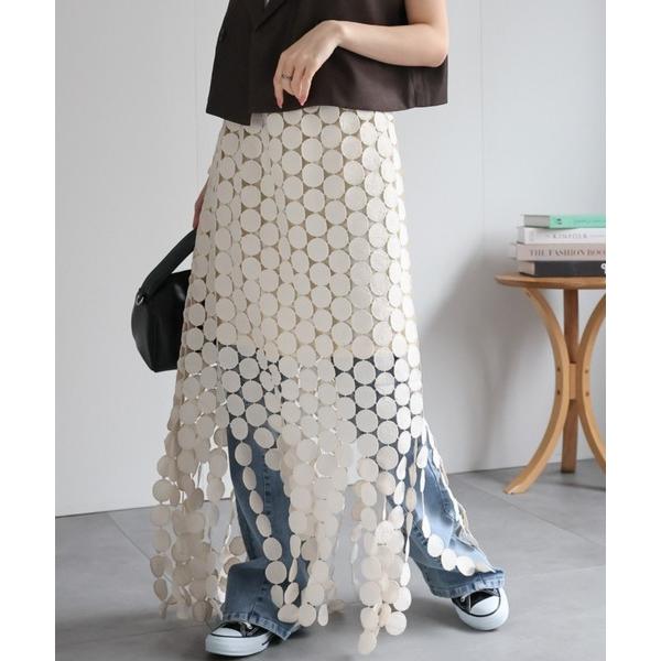 スカート エンブロイダリーサークルレーススカート