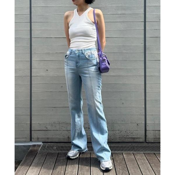 ジーンズ デニム デニムパンツ rokh DENIM PANTS WITH LACE R1CA99 ...