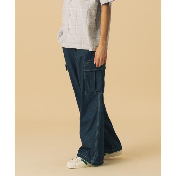 ジーンズ COLOR STITCHED DENIM CARGO PANTS メンズ レディース