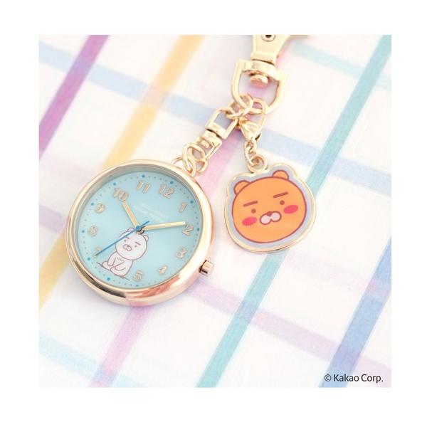 キーホルダー カカオフレンズ チャーム付きキーチェーンウォッチ BL FW
