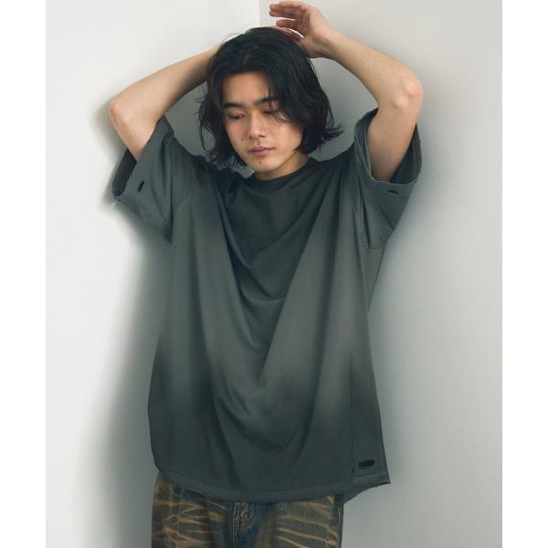 tシャツ Distressed big silhouette overdyed short slee...