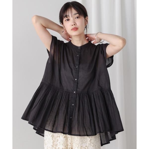 ブラウス シャツ ボイルバンドカラーブラウス レディース