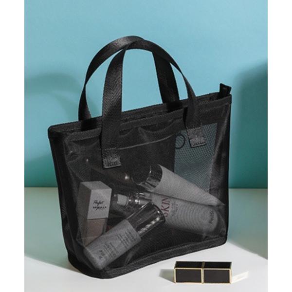 バッグインバッグ ポーチ Pochi Pouch/シンプル ブラック メッシュポーチ レディース