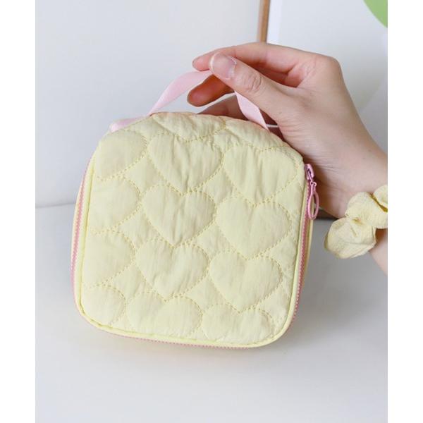ポーチ Pochi Pouch/ハートキルティング スクエアポーチ レディース