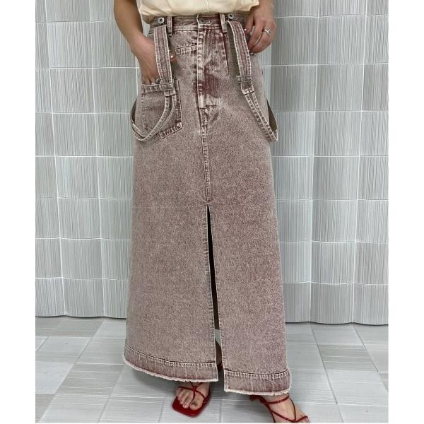 デニムスカート MEDI INVERT SUSPENDER DENIM SKIRT