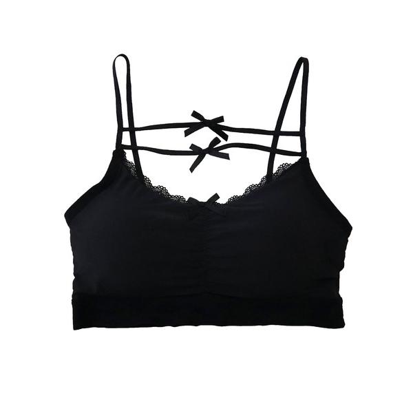 キャミソール リボンデザインパット入りキャミトップス