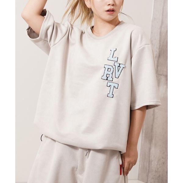 tシャツ カットスエード サガラ刺繍 Tシャツ 「セットアップ可能」/ Cut suede saga...