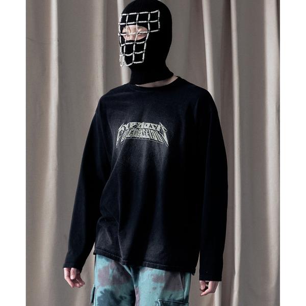 tシャツ LIBERE リベーレ / WASHED LONG SLEEVE TEE バンドロゴプリン...