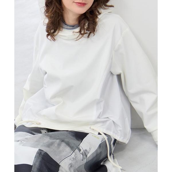 パーカー 「セットアップ対応」タフタコンビスウェットフーディー レディース