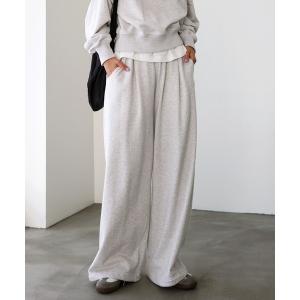 スウェットパンツ ジャージ 裏毛スウェットタックワイドパンツ レディース メンズ