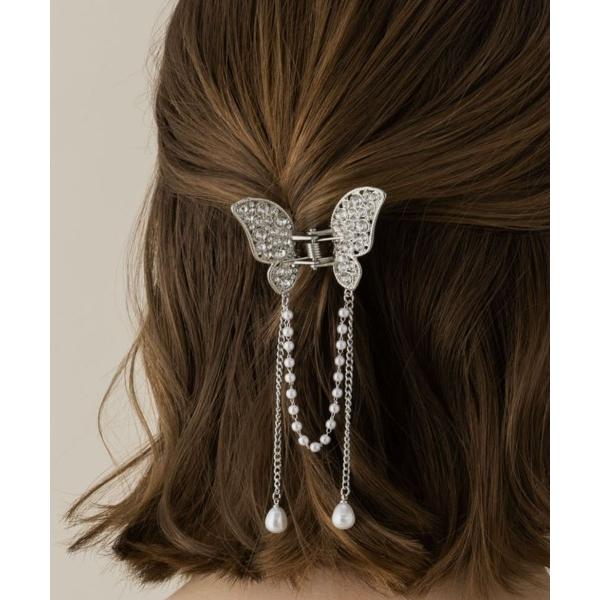 ヘアクリップ 「LA MUE」パールバタフライバンスクリップ