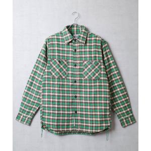 シャツ 「T10」「HOUSTON」RECYCLE COTTON CHECK FLANNEL SHIRT リサイクルコットン フランネル チェックシャ