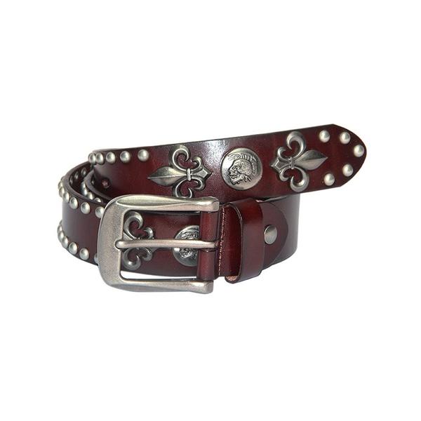 ベルト 「2025」スカルユリ紋章 スタッズベルト メンズ レディース