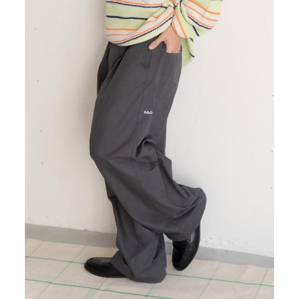 チノパン 「bbO」ロゴ1タックワイドチノパンツ メンズ レディース