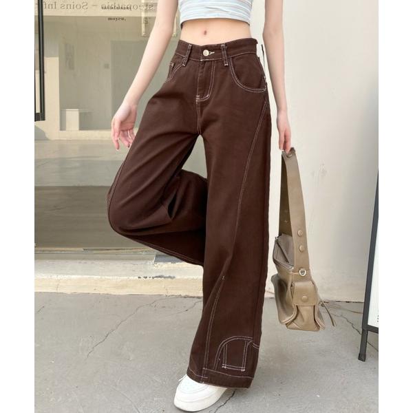 ジーンズ デニム デニムパンツ 「Good Riddance」ユニークデザイン ステッチ カーブデニ...