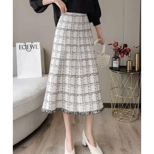 「Grandeir」 ニットスカート M ホワイト レディース