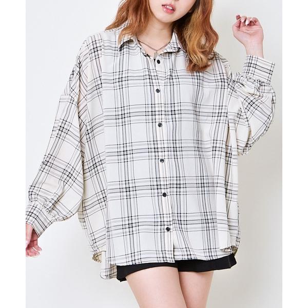 ブラウス シャツ 「インナーSET×ルーズシルエット」レディース チェックシャツ タンク付き 春夏秋...