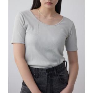 tシャツ 半袖 2WAYドライタッチリブトップス レディース