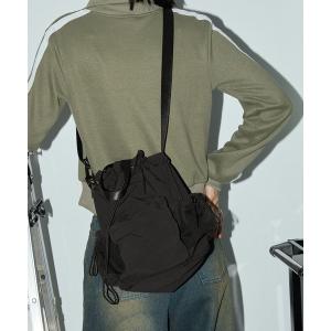 ショルダーバッグ バッグ 2WAYドロストシャーリング巾着ミニショルダーバッグ レディース メンズ