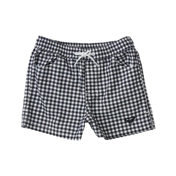 水着 MINI PICNIC GINGHAM /ロキシーウエストゴムチェック柄キッズボードショーツ（...