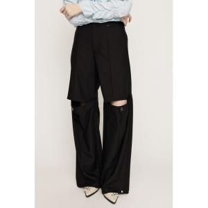 スラックス パンツ CUT OUT REMAKE STRAIGHT PT カットアウト リメイク ストレートパンツ レディース