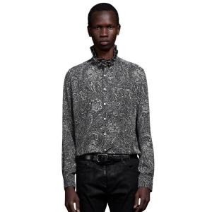 シャツ Matte Paisley Hi Neck Frill Shirt マットペイズリーハイネックフリルネックシャツ メンズ