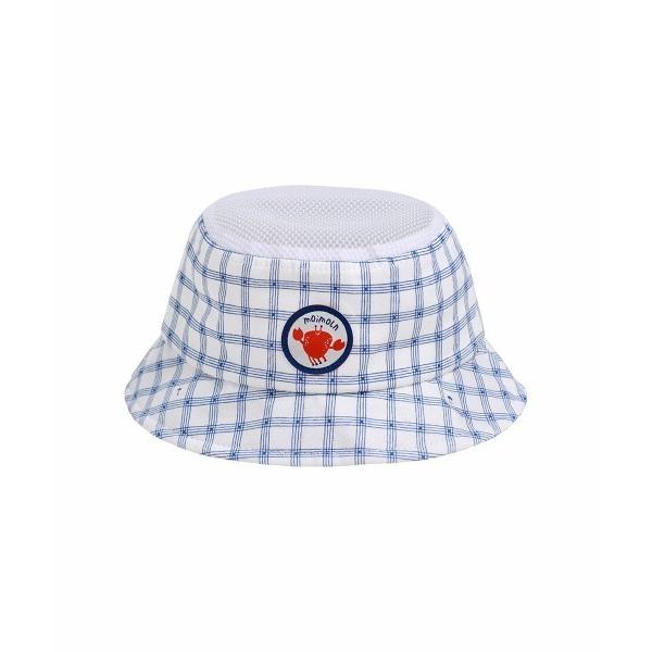 ベビー 「モダールコットン」ブルーチェックハット
