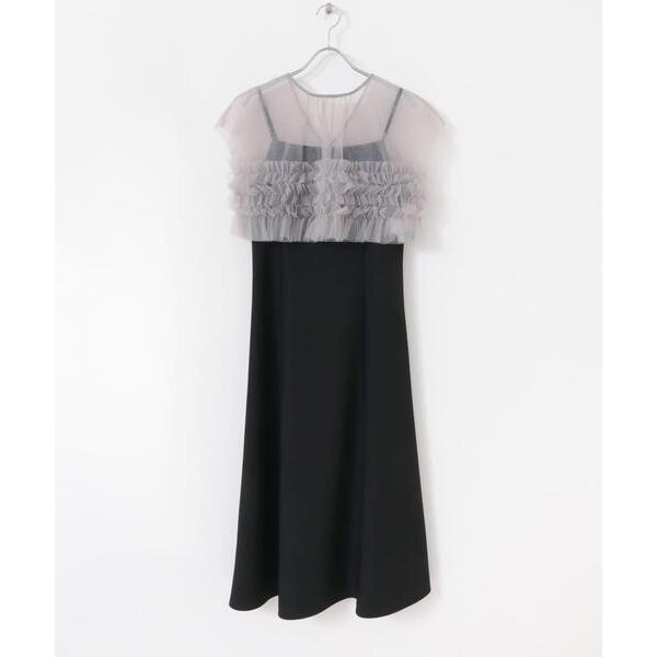 ワンピース チュールフリルドレス