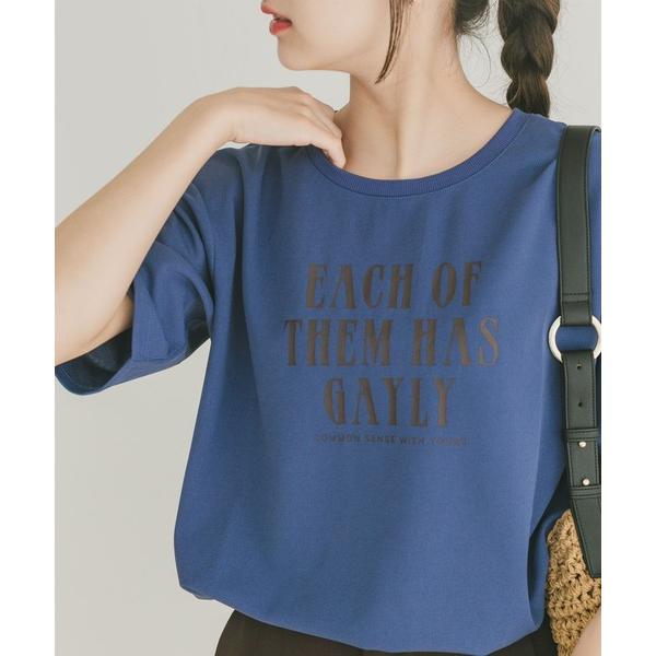 tシャツ カットジョーゼットロゴTシャツ レディース