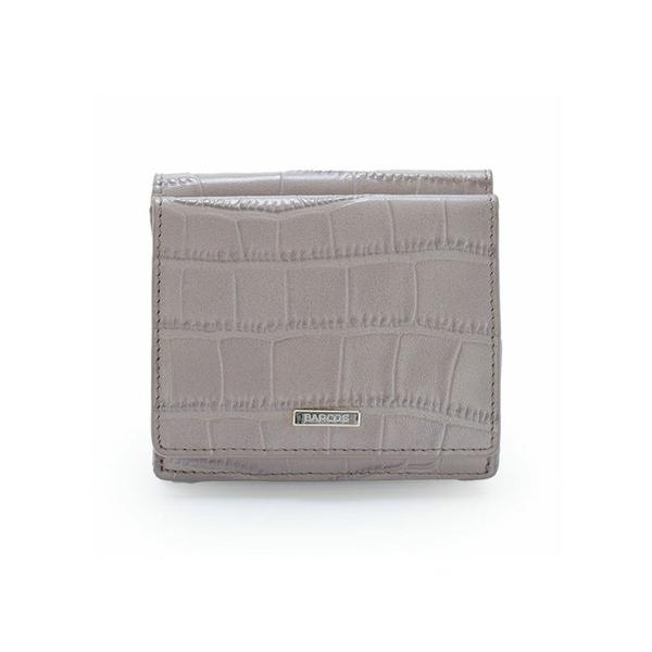 財布 「BARCOS/バルコス」マットレザークロコダイル型押し折財布 レディース