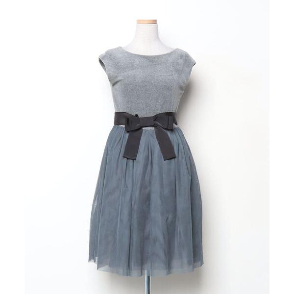 「TIARA」 ドッキングワンピース 3 グレー レディース