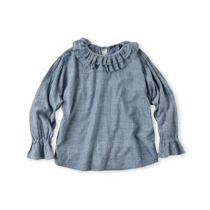 「45R」 長袖ブラウス MEDIUM インディゴブルー レディース