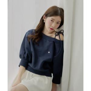 tシャツ 「7分袖」肩リボンワンショルルーズスウ...の商品画像