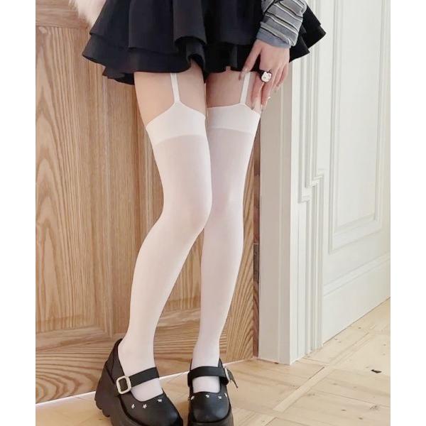 タイツ /ガーター透けタイツ/地雷系 Y2K（MA/EK309） レディース