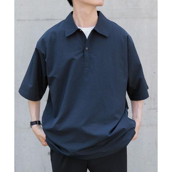 ポロシャツ 「撥水/イージーケア/接触冷感/UVカット」タスランナイロンスナップボタンポロシャツ メ...
