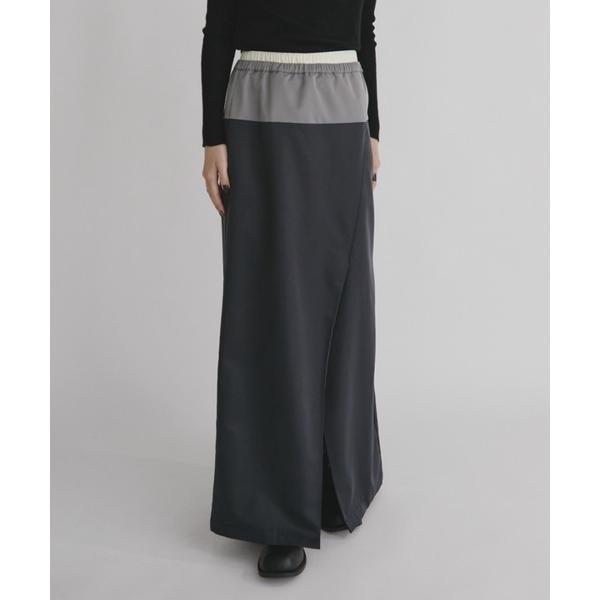 スカート バイカラーウエストデザインスカート