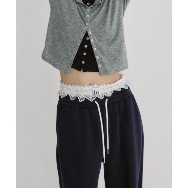 スウェットパンツ ジャージ レースレイヤードスウェットパンツ「低身長向けSサイズ展開有」 レディース