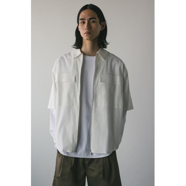 シャツ シアサッカージップシャツ メンズ