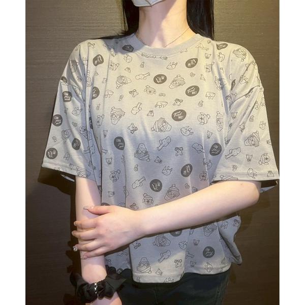 tシャツ 「Where&apos;s Wally/ウォーリーを探せ」天竺 総柄/ワンポイント刺繍 WIDEシル...
