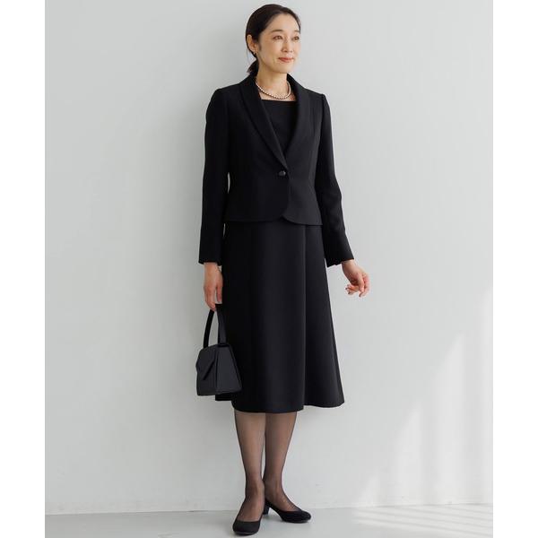 セットアップ 「喪服・礼服」「前ファスナー」/ヘチマカラージャケット＆セミフレアワンピース/卒業式（...