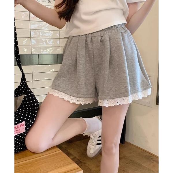 スウェットパンツ ジャージ 裾レース スウェット ショートパンツ レディース