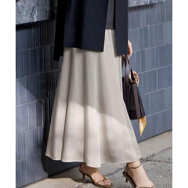 スカート 「接触冷感/洗える」フィブリルツイル ギャザー スカート