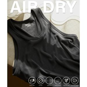 タンクトップ AIRDRY リブ編み タンクトップ/エアドライ ポリエステル/吸水速乾/遮熱性/UVカット メンズ｜zozo