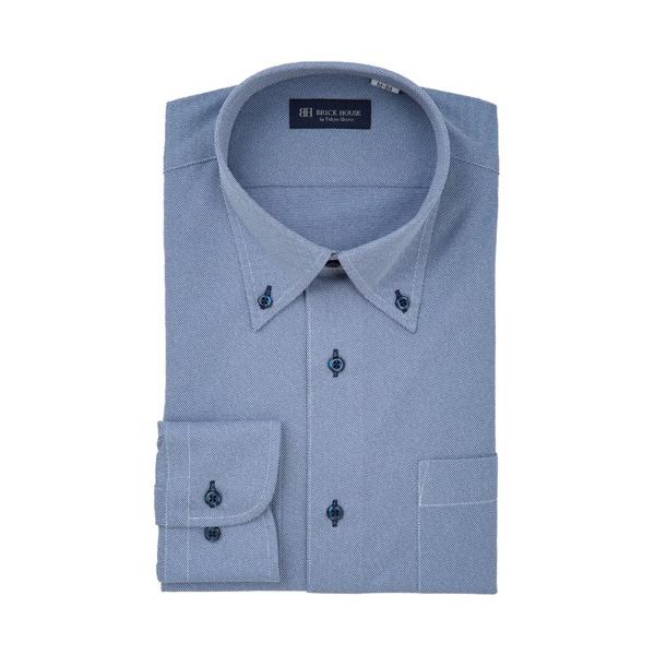 フォーマル シャツ 形態安定ノーアイロン ボタンダウン 長袖ストレッチビジネスワイシャツ メンズ