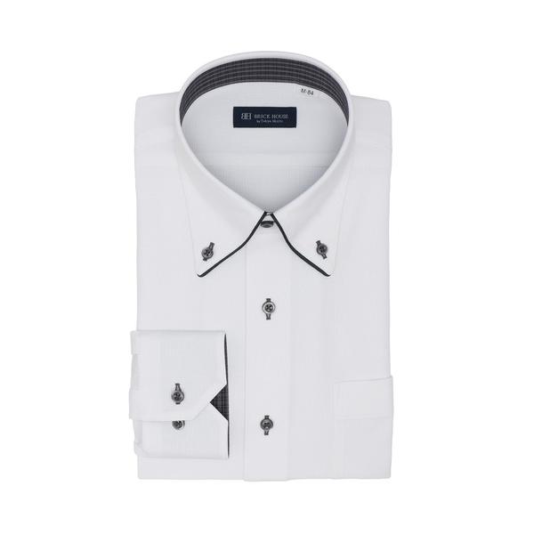 フォーマル シャツ 形態安定ノーアイロン ボタンダウン 長袖ストレッチビジネスワイシャツ メンズ