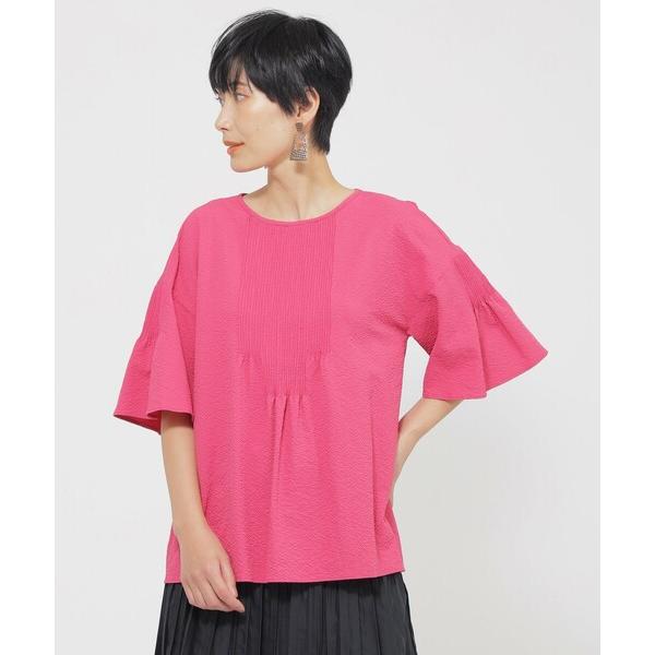 ブラウス シャツ 「カタログ掲載品」「1枚で決まる」「ウォッシャブル」サッカーストレッチフレアブラウ...