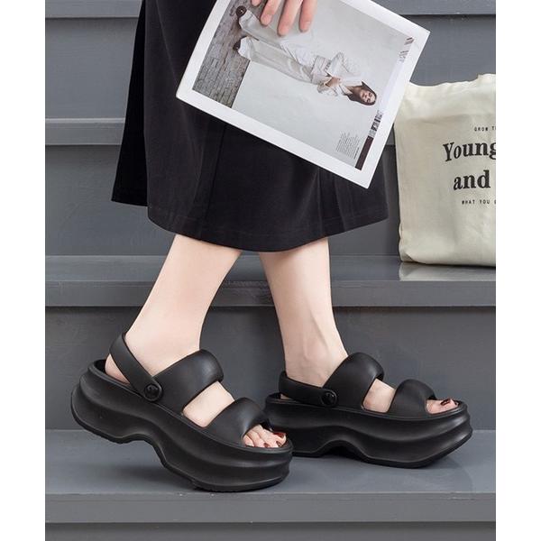 厚底 サンダル 2WAY バックストラップ付き EVA 厚底 サンダル レディース