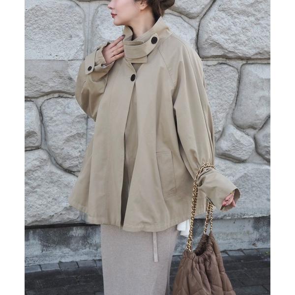 ステンカラーコート コート stand collar A line coat /スタンドカラー 比翼...